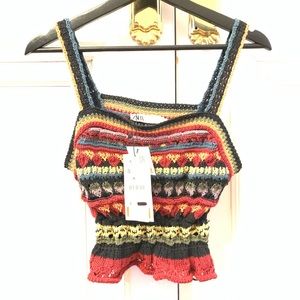 Zara crochet multicolor tank top